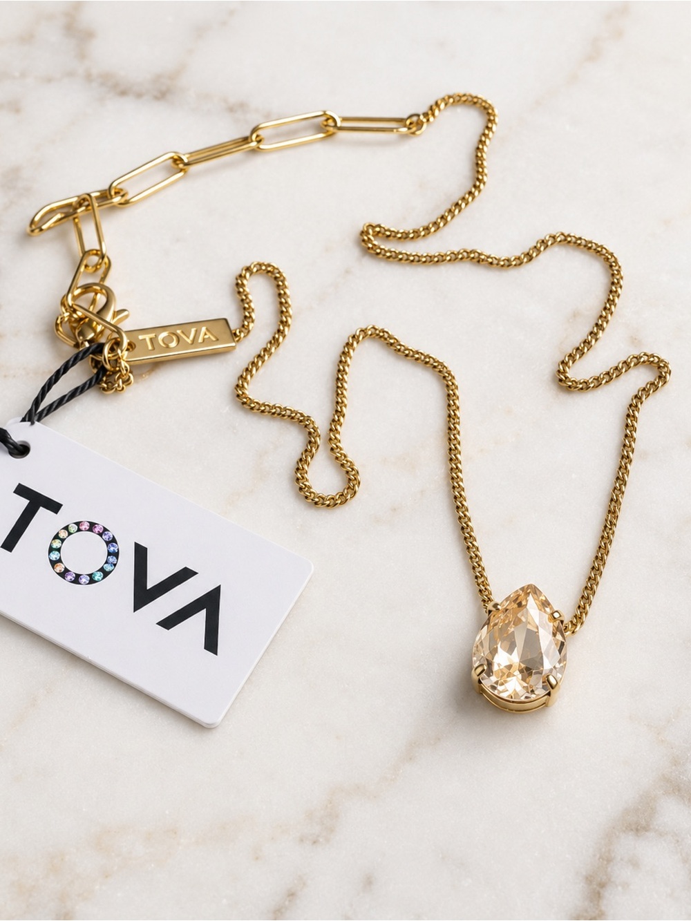 TOVA NEW ARRIVAL 
Lumi necklace in golden shadow.